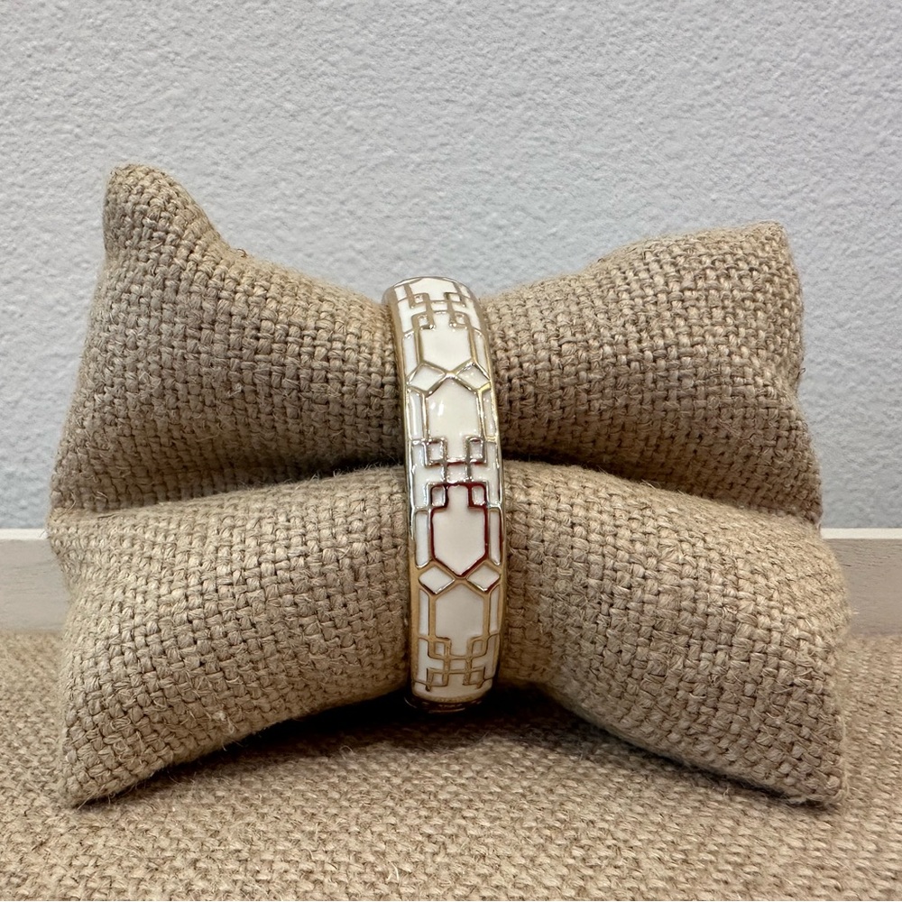 Fornash, (2) vintage style costume jewelry, gold/white and gold/blue bracelets - Picture 3 of 8